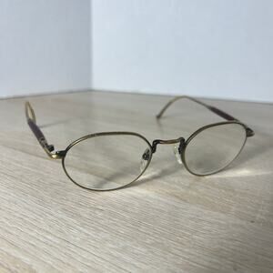 Vintage Kata Eyeglasses Oval Gold Red Frames 47-20